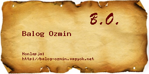 Balog Ozmin névjegykártya